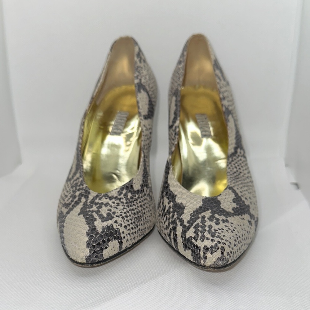 Walter Steiger Snakeskin Patterned Heels - Black and Gold